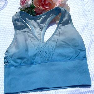 VICTORIAS SECRET PINK SPORT seamless lined medium support blue Size small